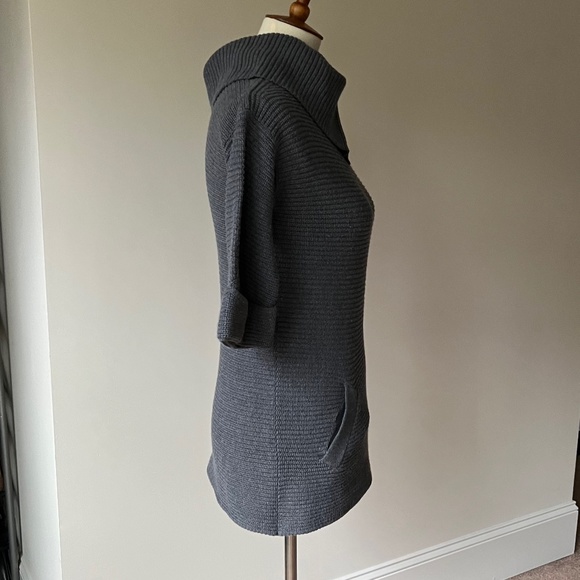 Ann Taylor Petite Gray XS 3/4 Sleeve Cowl/Turtleneck Sweater - Picture 6 of 12